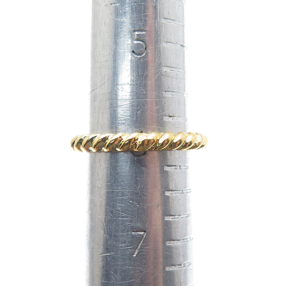 DSMK 925 Sterling Gold Plated Round-Cut C Z Twisted Engagement Ring Size 6