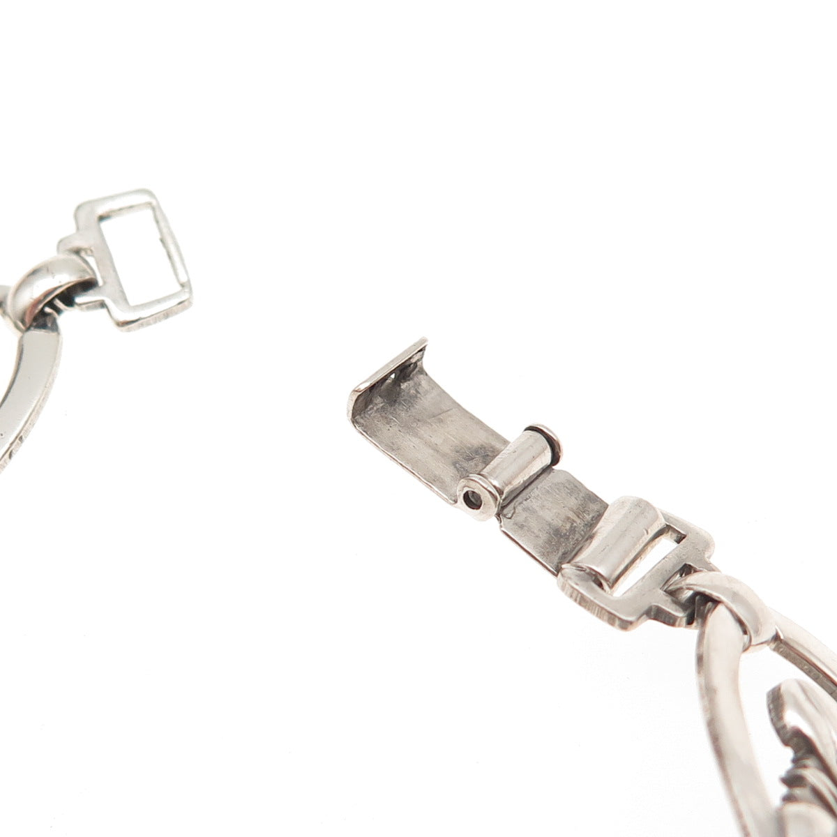 925 Sterling Silver Antique Art Deco Floral Oxidized Bracelet 7.25"