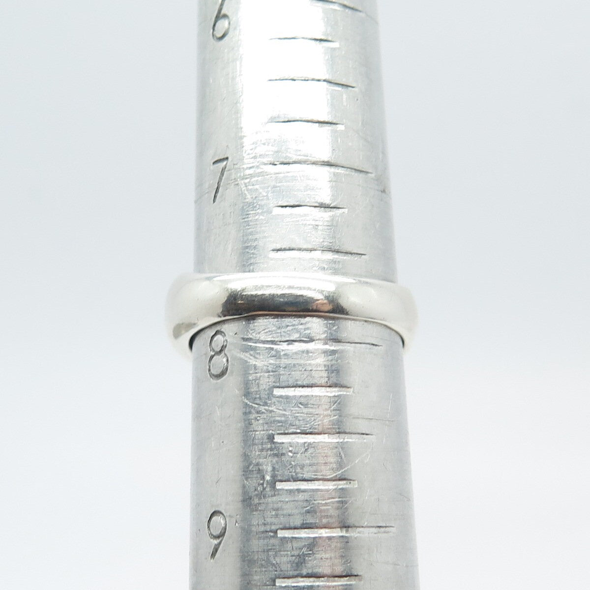 925 Sterling Silver Vintage Ribbed Ring Size 8