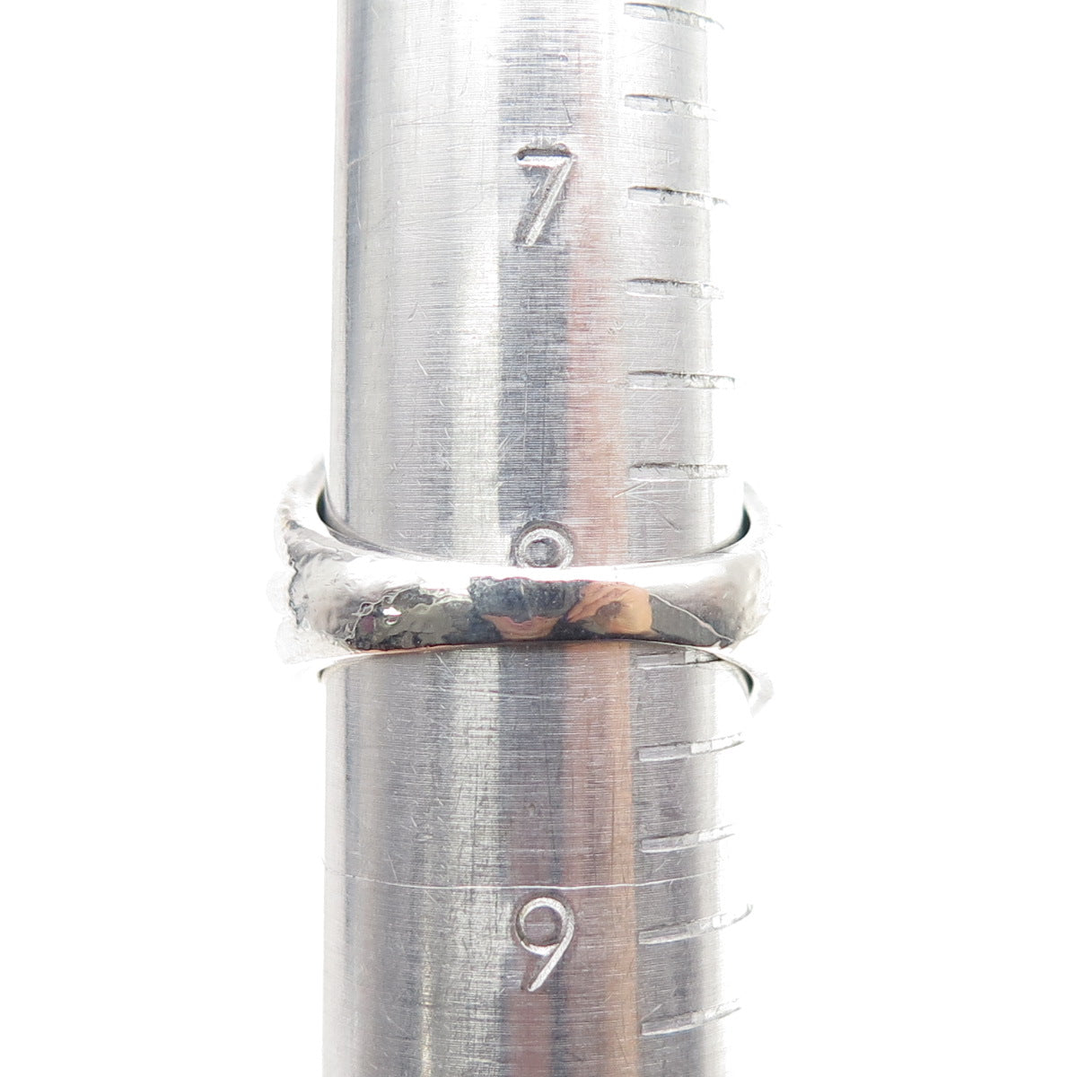 925 Sterling Silver Vintage Modernist Crisscross Oxidized Ring Size 8.25