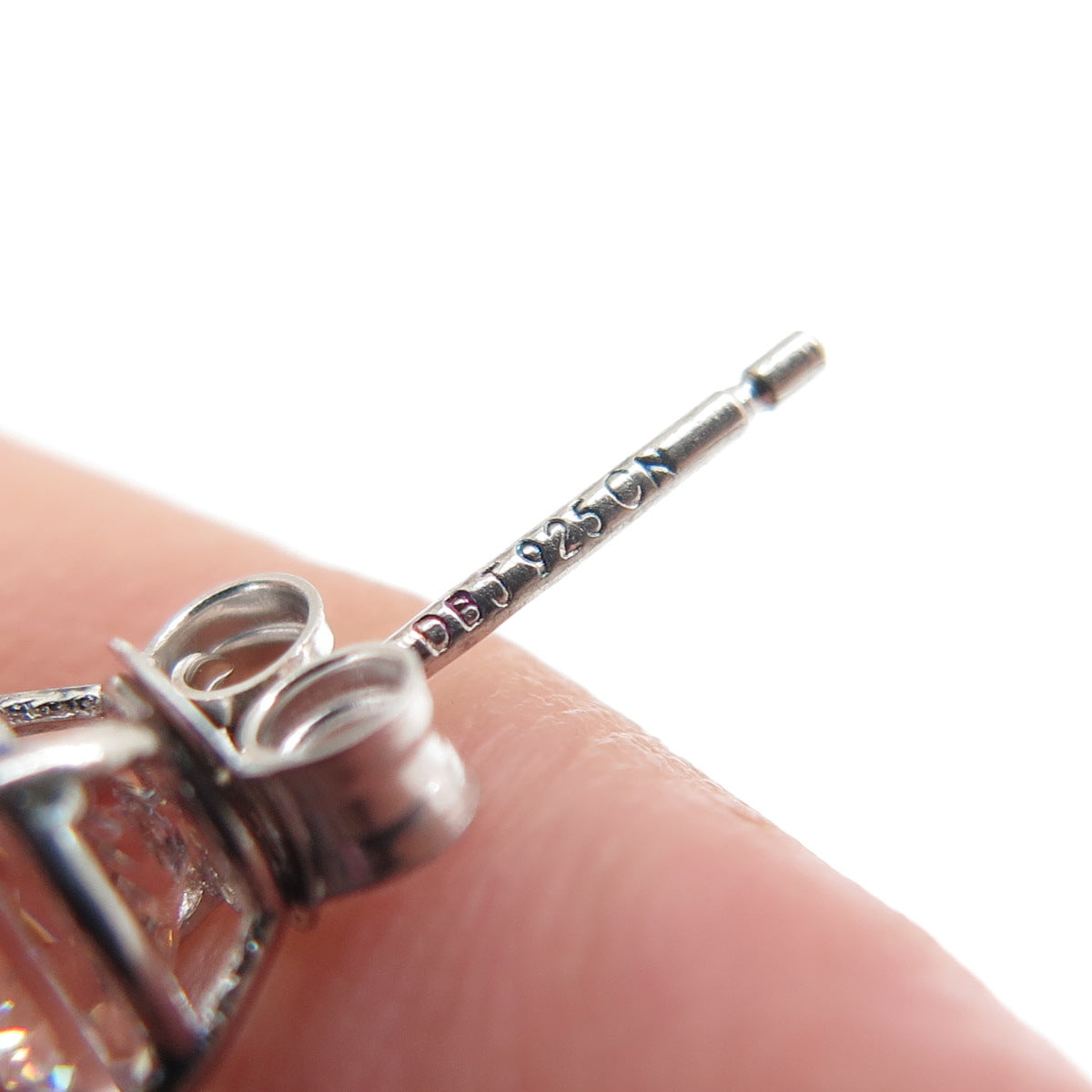 DBJ DEE BERKLE 925 Sterling Silver Round-Cut C Z Stud Earrings