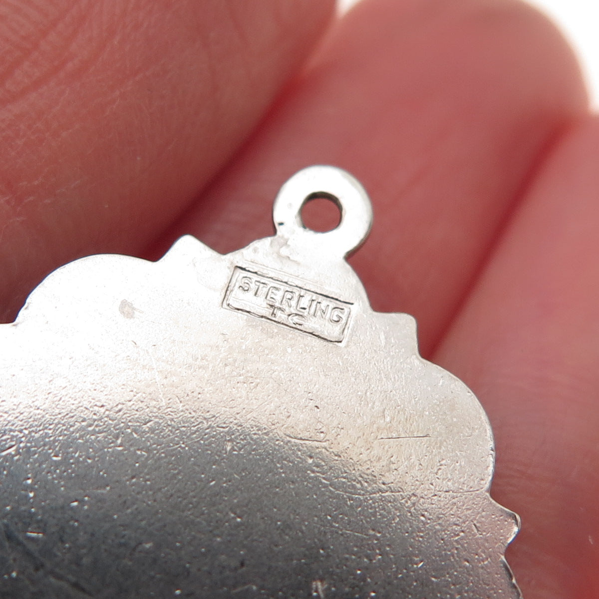 Town & Country 925 Sterling Silver Vintage Rhinestone Merry Christmas Pendant