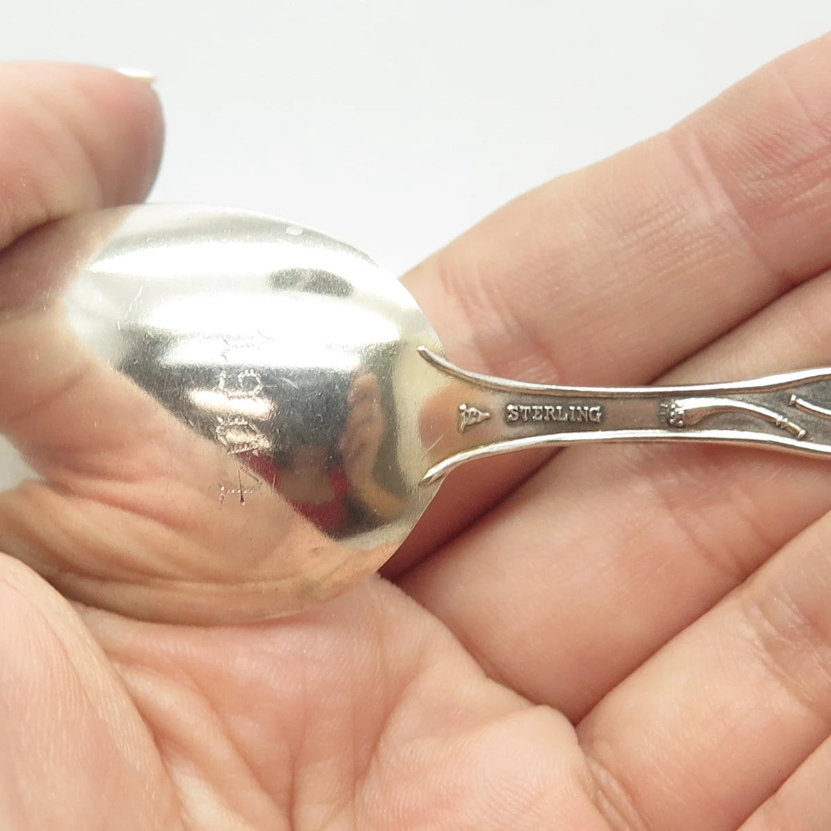 925 Sterling Silver Antique Art Deco Mechanics Co. Kansas States & Cities Spoon