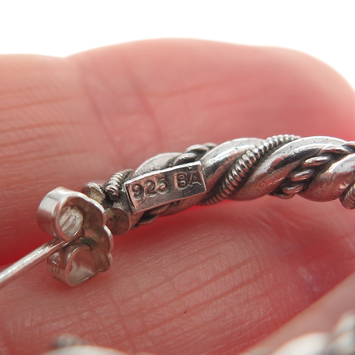 SUARTI BALI 925 Sterling Silver Vintage Twisted Oxidized Hoop Earrings