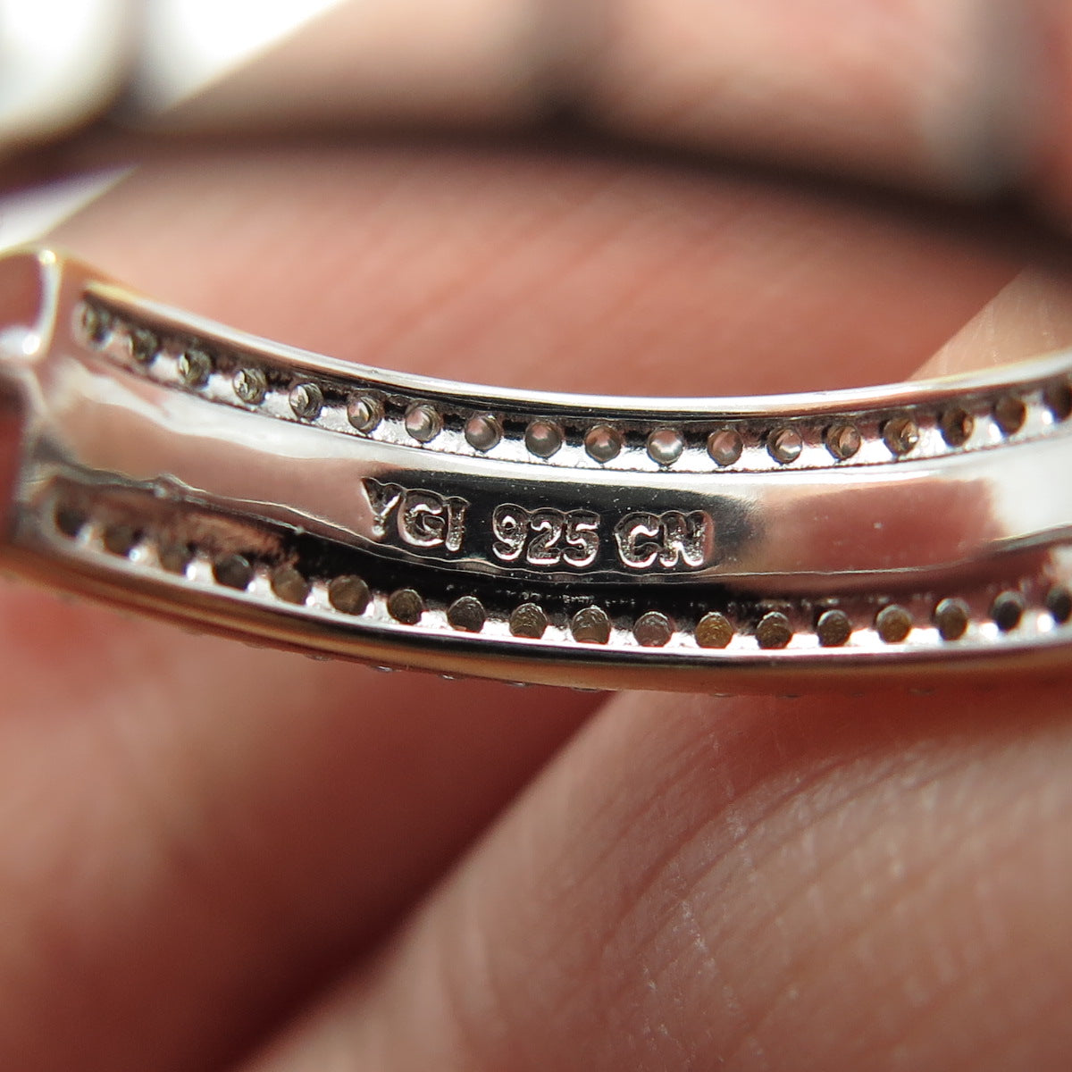 925 Sterling Silver 2-Tone Round-Cut Shaped C Z Huggie Earrings