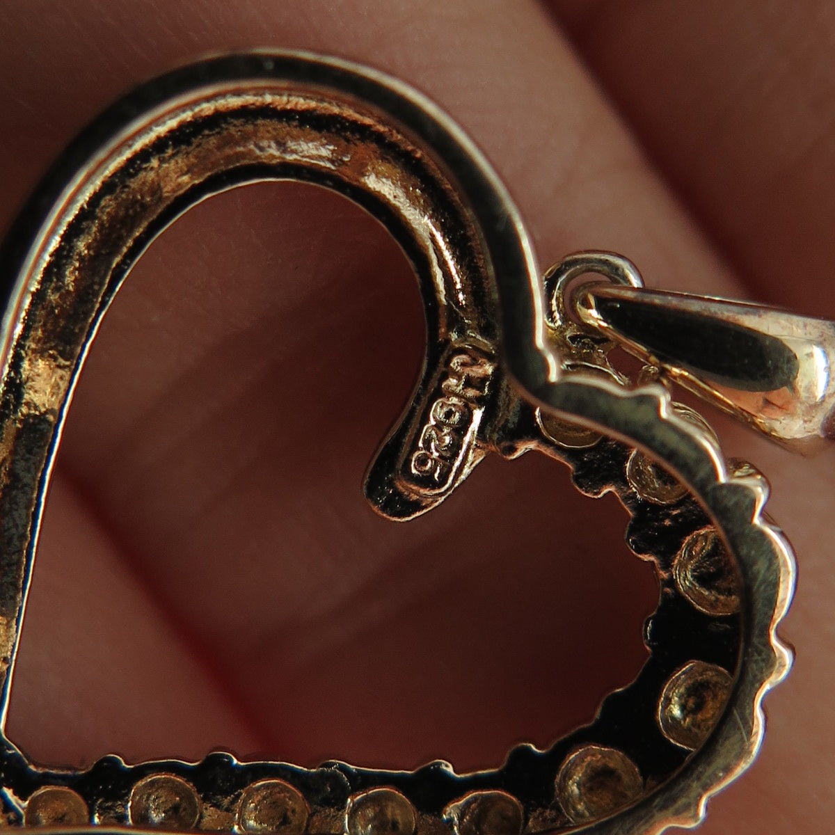 JH YOUNG 925 Sterling Silver 2-Tone Real Diamond Accent Heart Charm Pendant