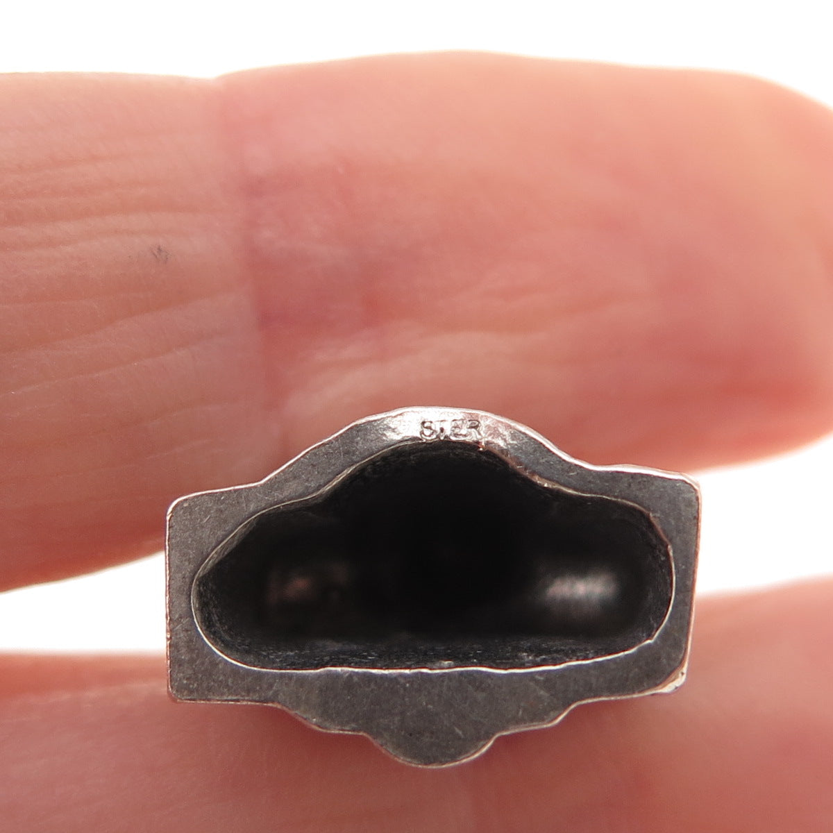 925 Sterling Silver Vintage St. Peter's Basilica Oxidized 3D Charm Pendant