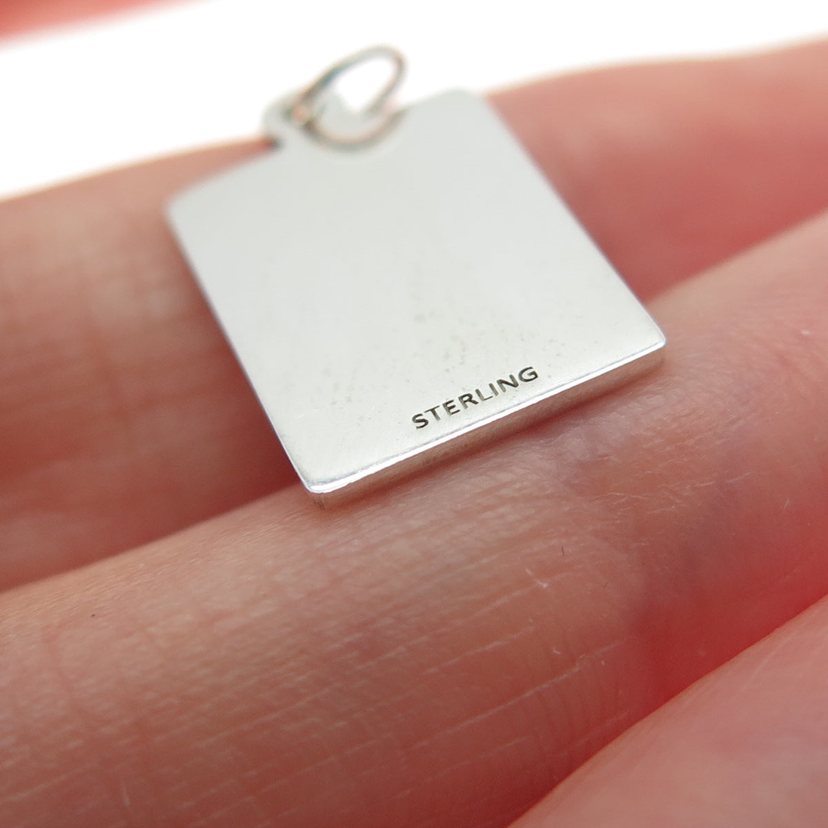 925 Sterling Silver Red Enamel I'm Simply On Reserve Minimalist Charm Pendant