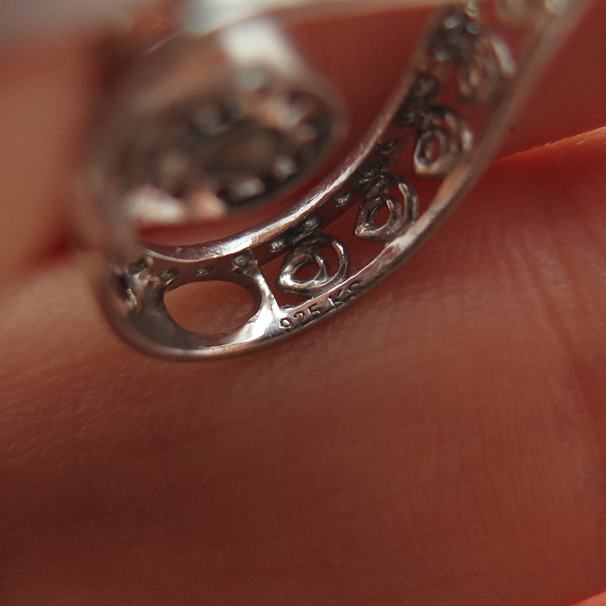 925 Sterling Silver Real Round-Cut Diamond Heart Minimalist Slide Pendant