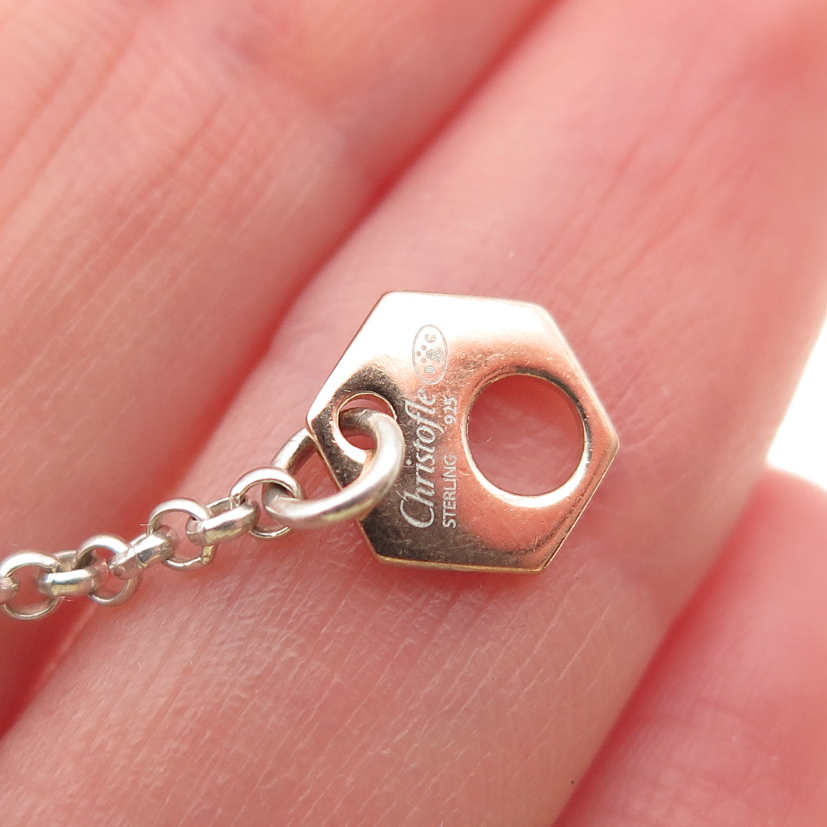 Christofle Sterling Silver 2-Tone C De Christofle Rolo Double Chain Necklace 30"