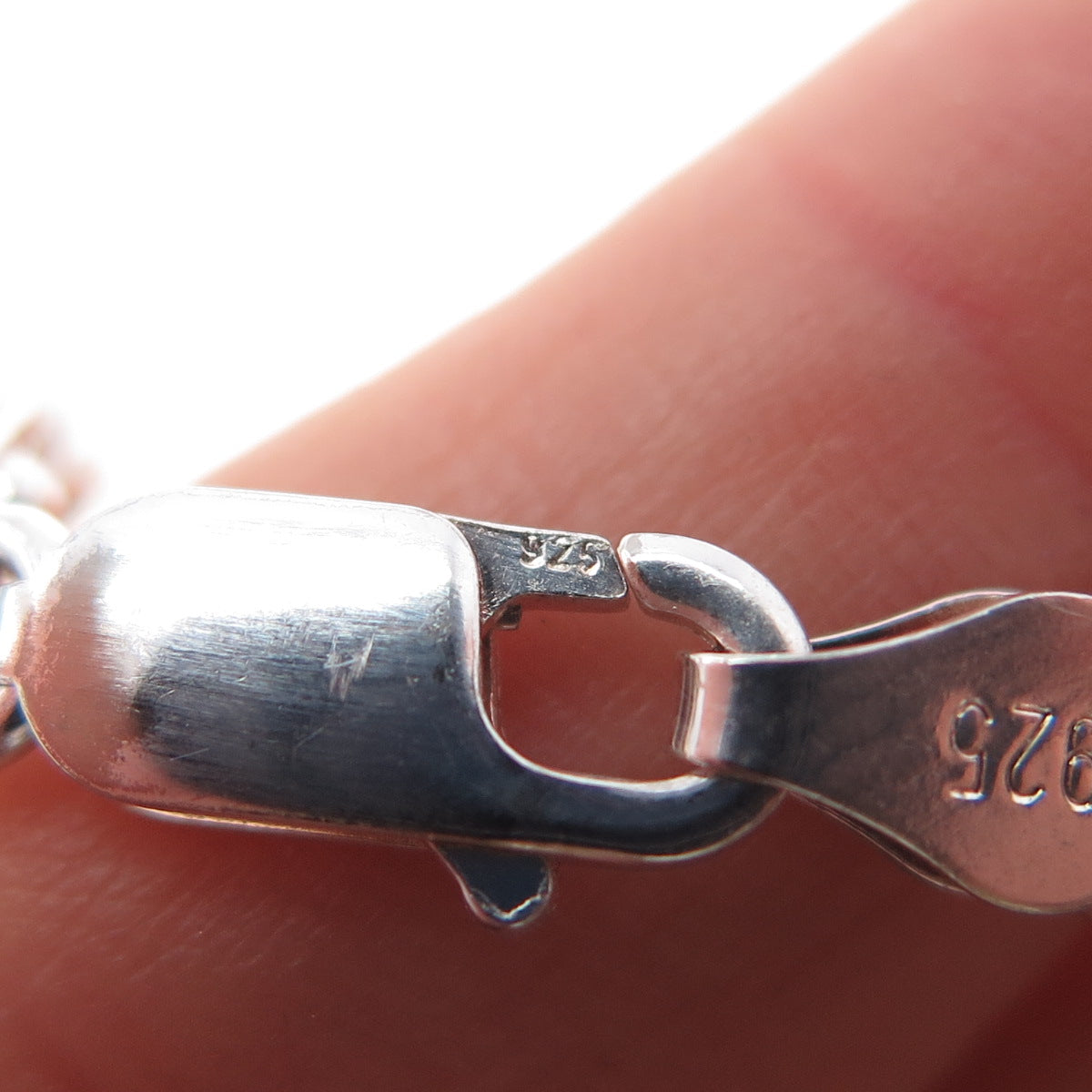 925 Sterling Silver Vintage Italy Curb Link Bracelet 7.75"