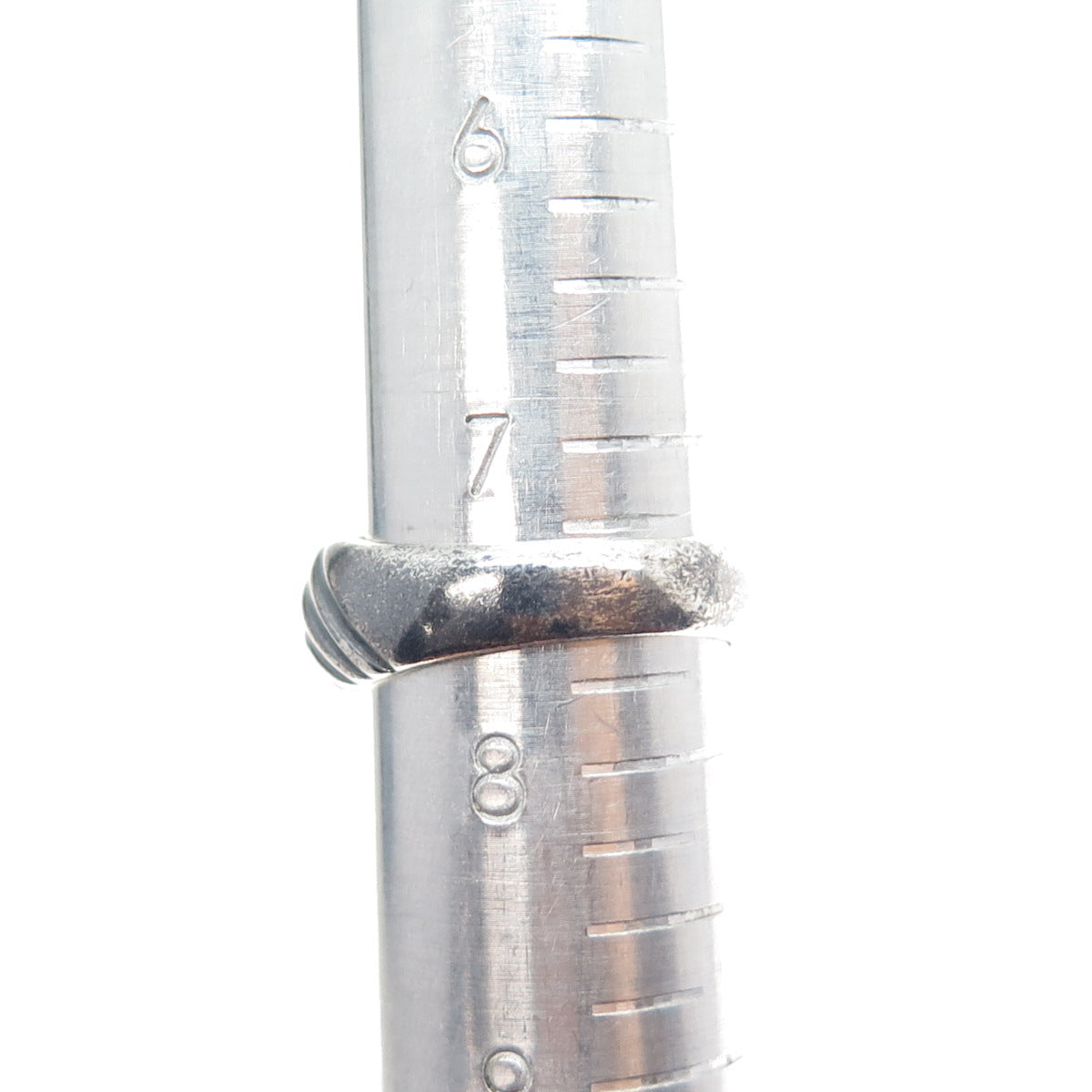 MASHA 925 Sterling Silver Vintage Modernist Oxidized Ring Size 7.5
