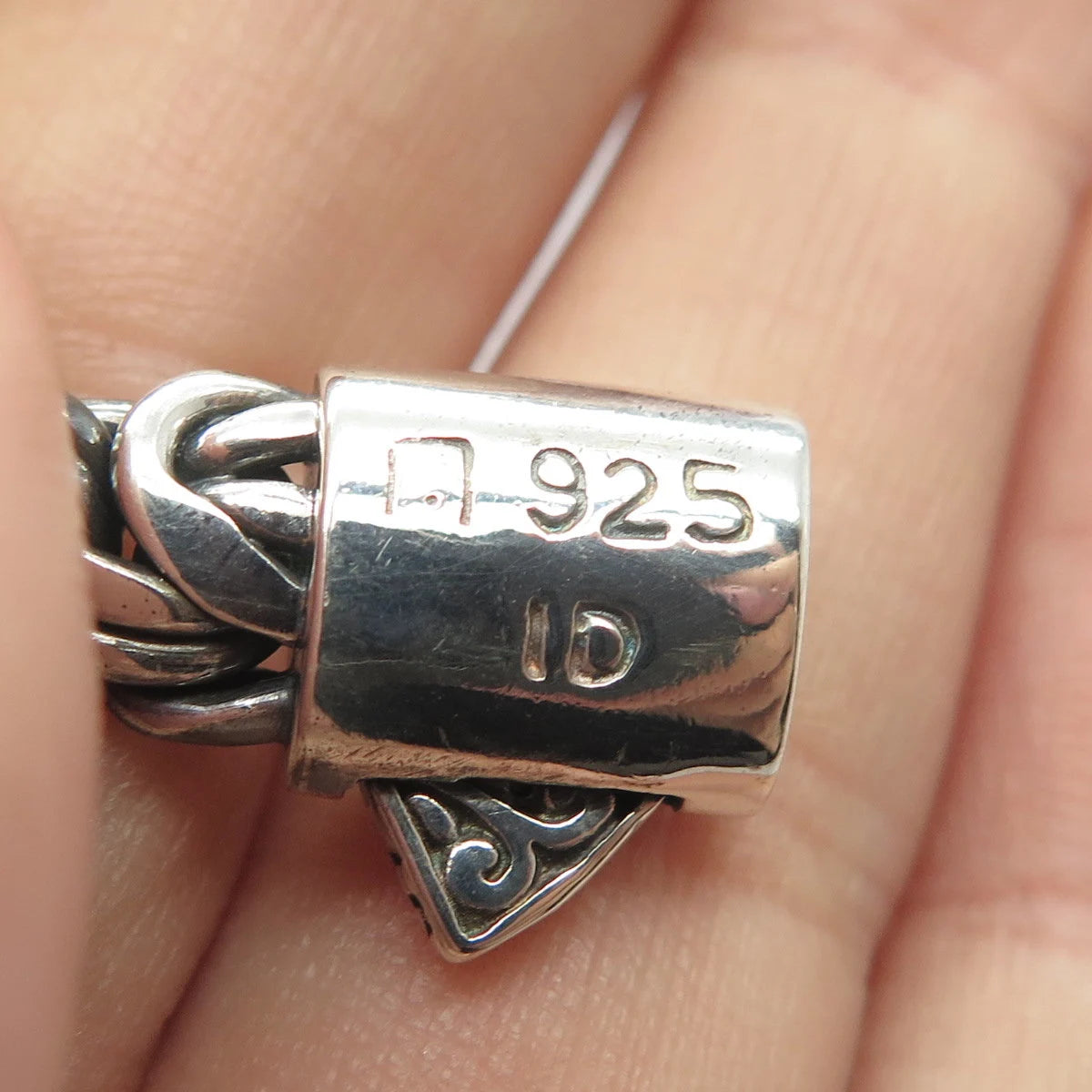 925 Sterling Silver Vintage Byzantine Link Bracelet 6"