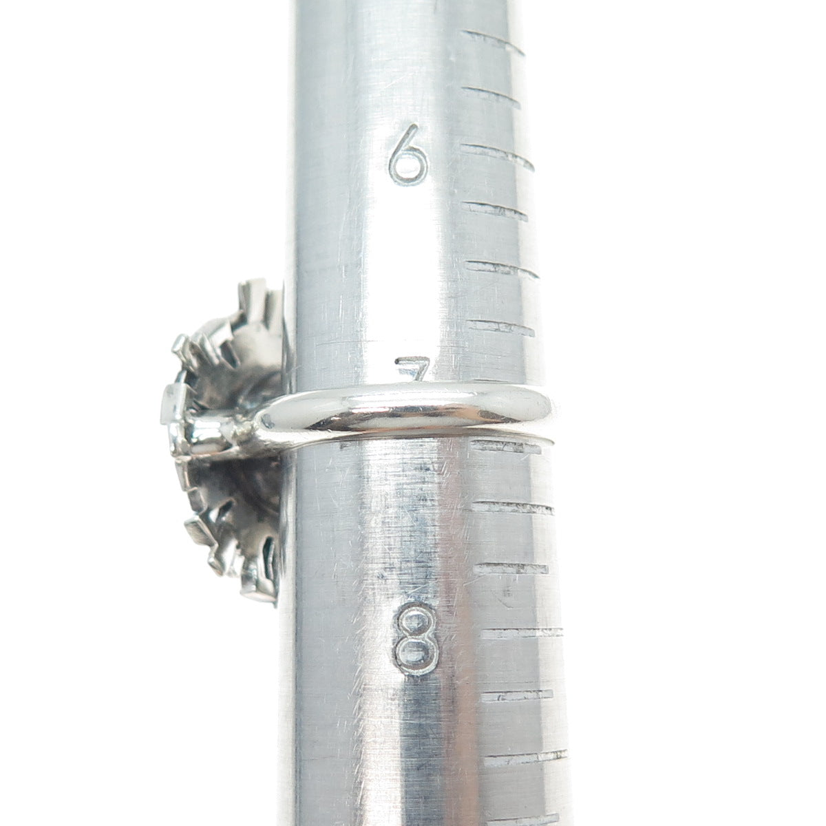 KAMELEON 925 Sterling Silver Vintage C Z & Tiger Pattern Flower Ring Size 7.25