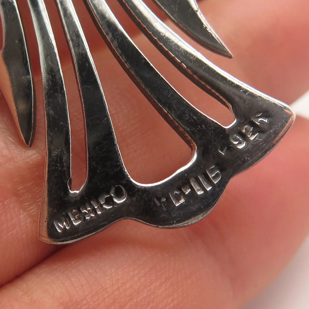 925 Sterling Silver Vintage Mexico Angel Pendant