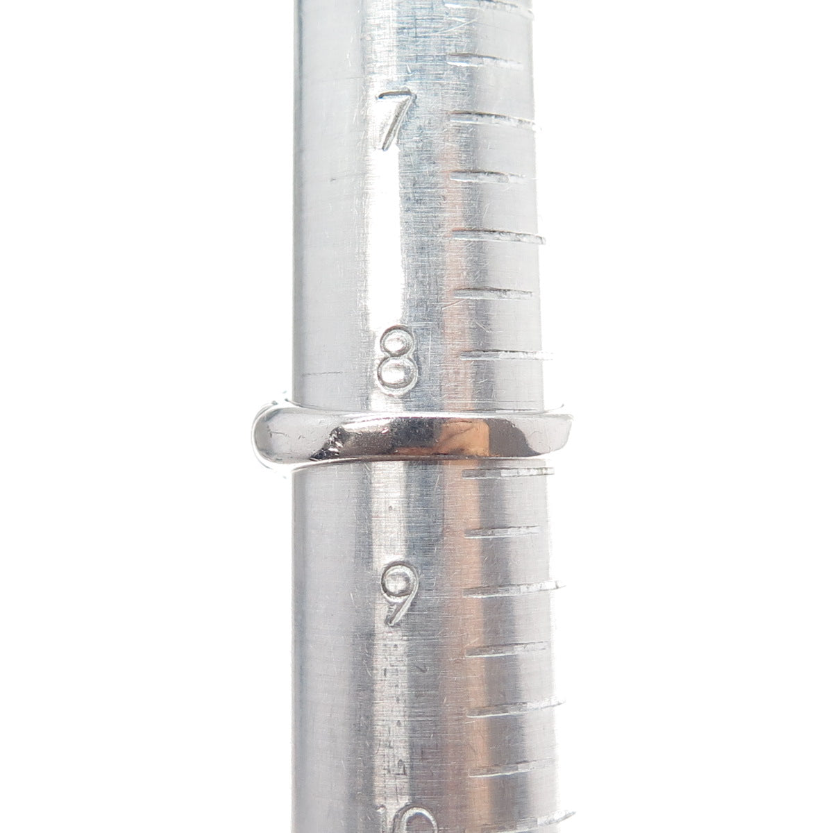 925 Sterling Silver Vintage Blue C Z Modernist Oxidized Ring Size 8.5