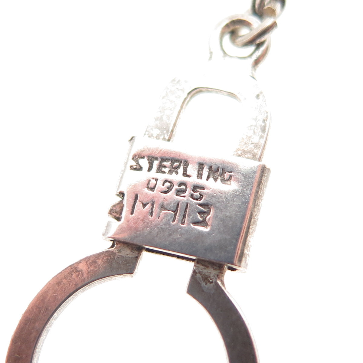 925 Sterling Silver Vintage Enamel Mexico Sombrero Hat Key Fob Chain