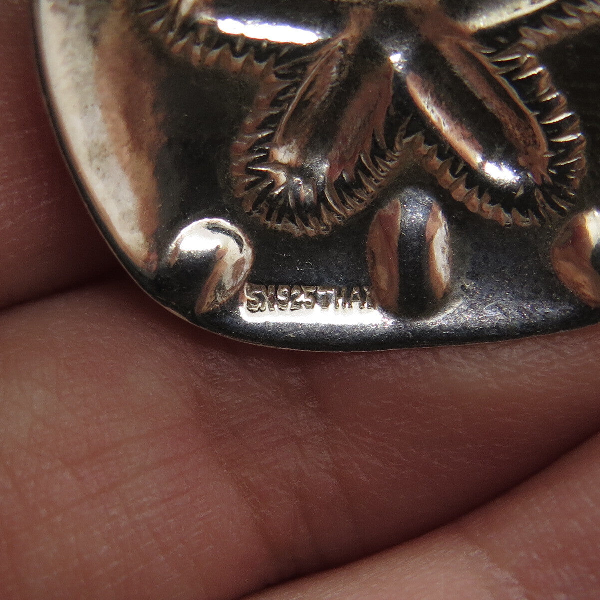 925 Sterling Silver Vintage Sand Dollar Textured Pendant