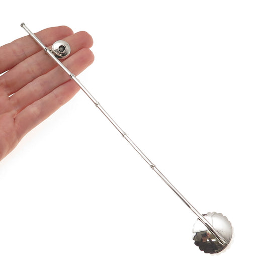 925 Sterling Silver Antique Japan Good Luck Charm Bamboo Iced Tea Straw Spoon