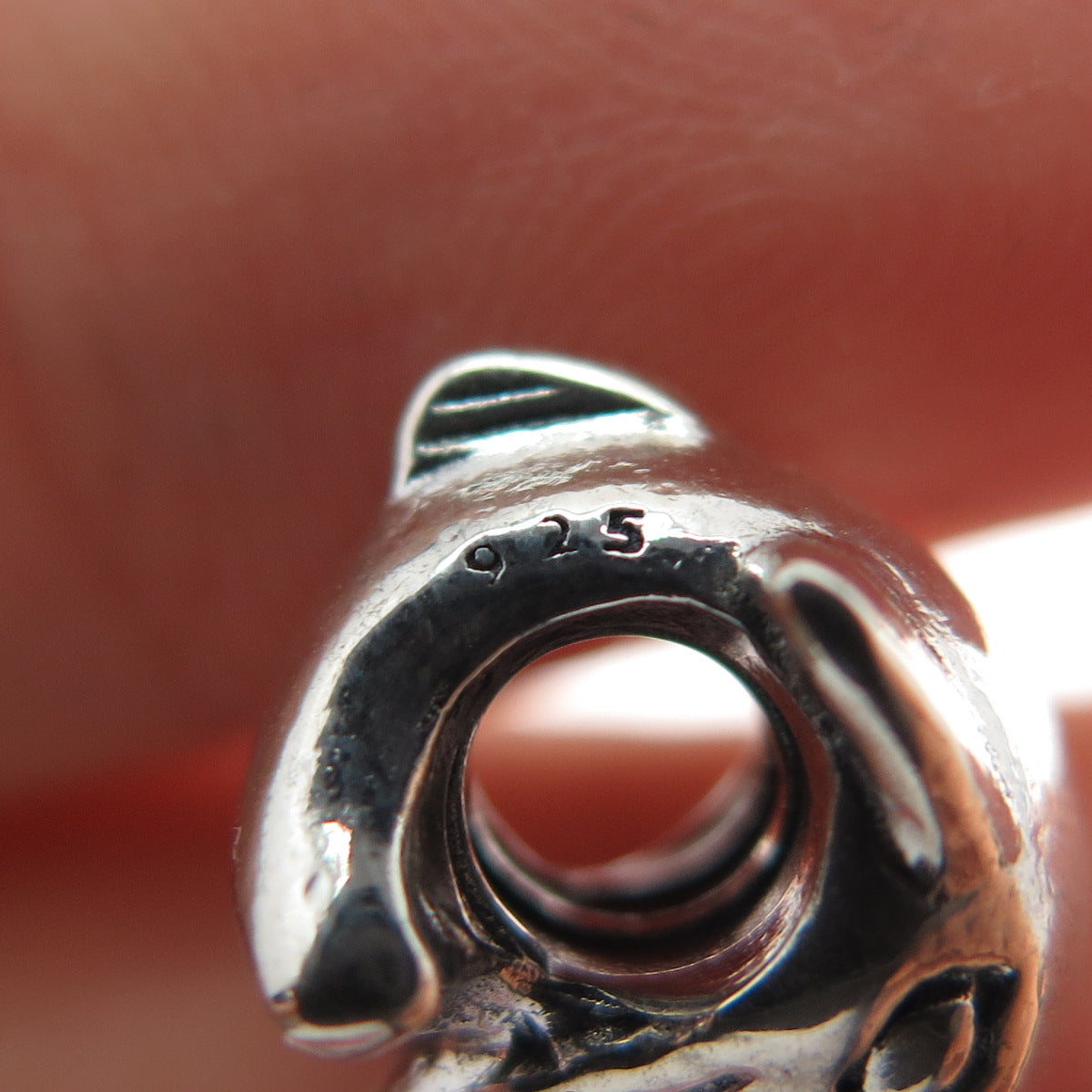 PANDORA 925 Sterling Silver Dolphin Slide Bead Charm