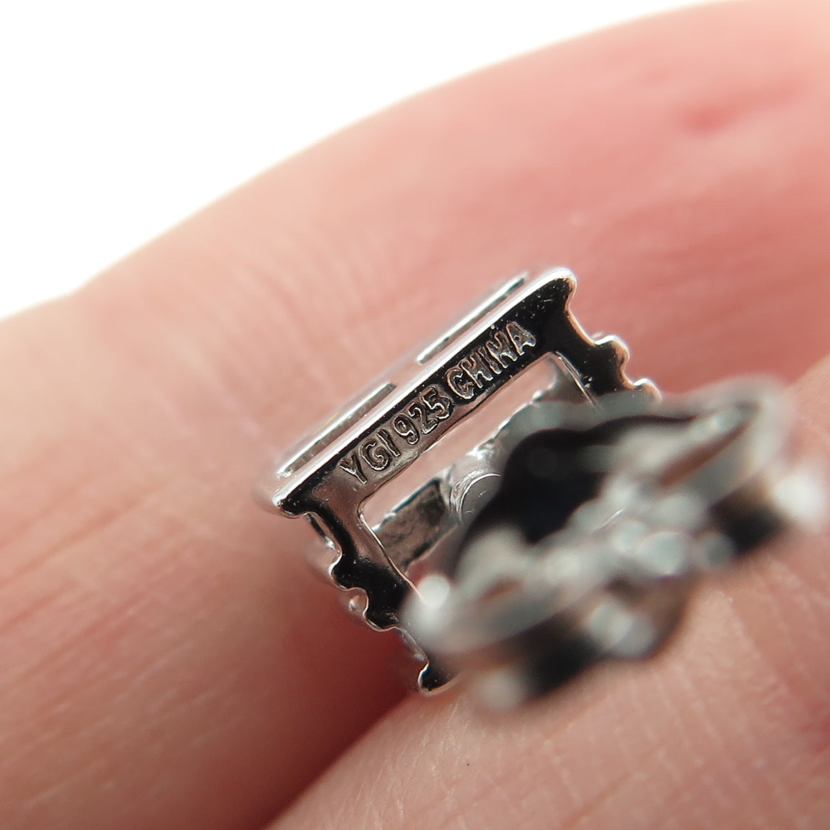 925 Sterling Silver Baguette-Cut C Z Stud Earrings