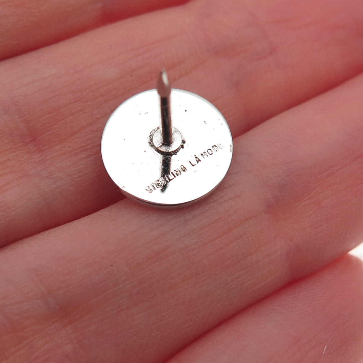 925 Sterling Silver Vintage Brushed Tie Tack / Lapel Pin