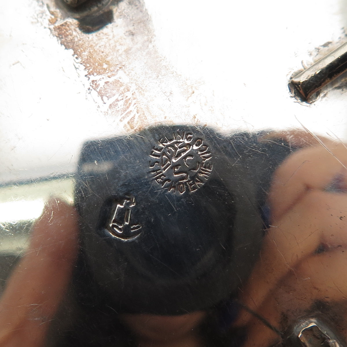 925 Sterling Silver 2-Tone Vintage Mexico Mayan Calendar Pin Brooch / Pendant