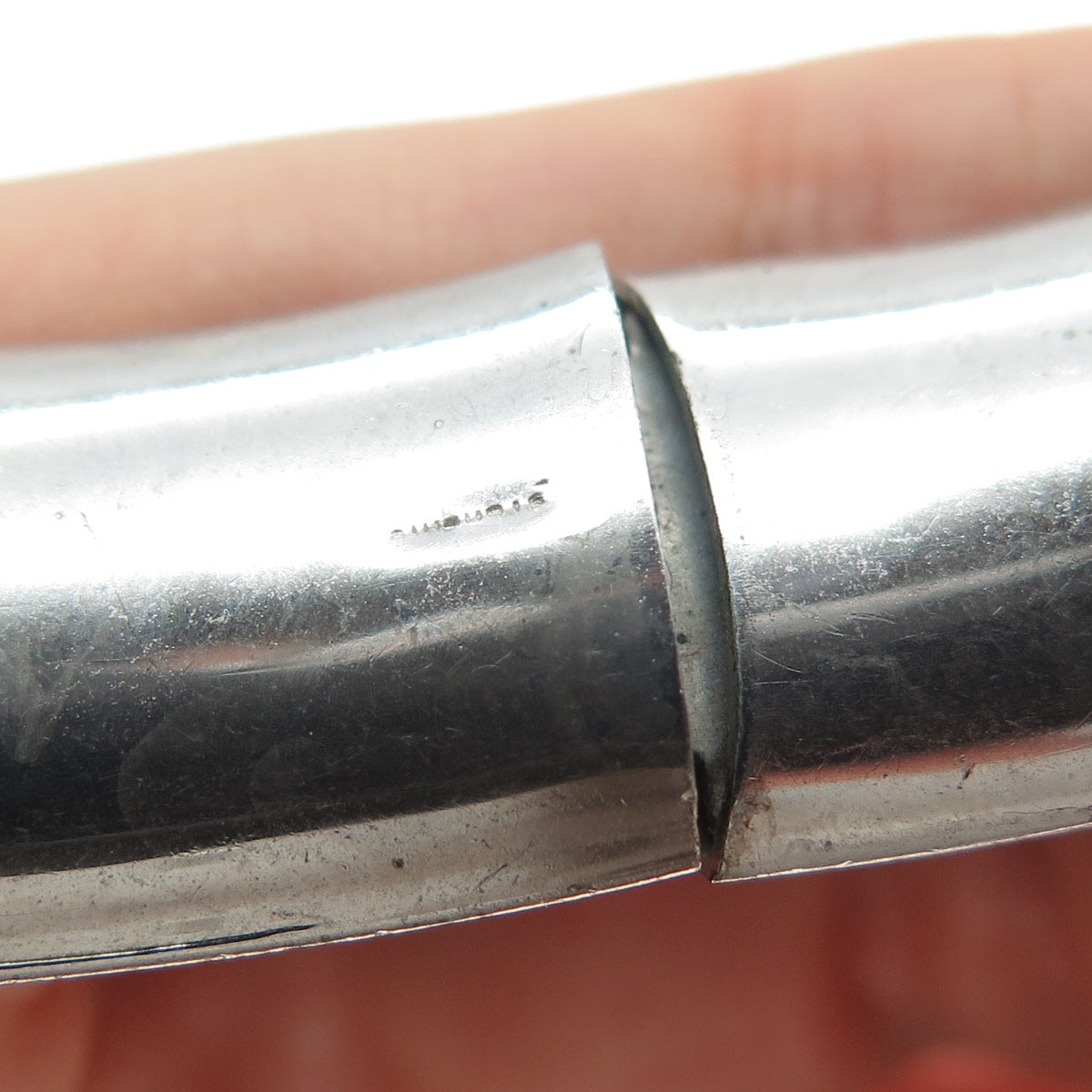 CARLA 925 Sterling Silver Antique Art Deco Engraved Bangle Bracelet 7.5"