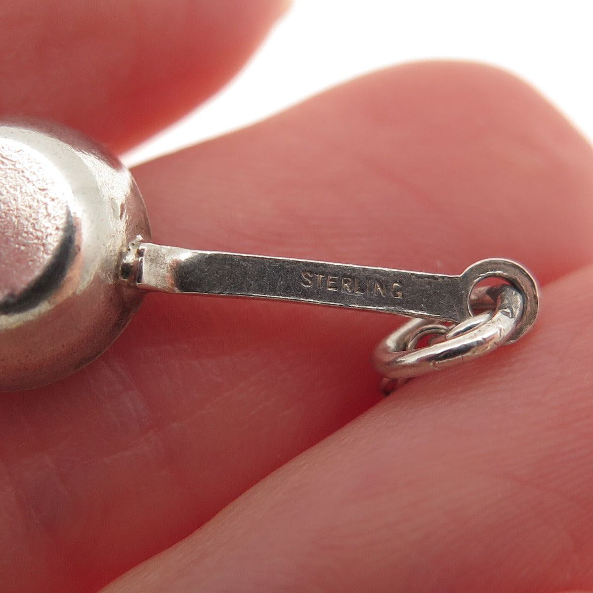 925 Sterling Silver Antique Art Deco Frying Pan Mini Pill Box Charm Pendant