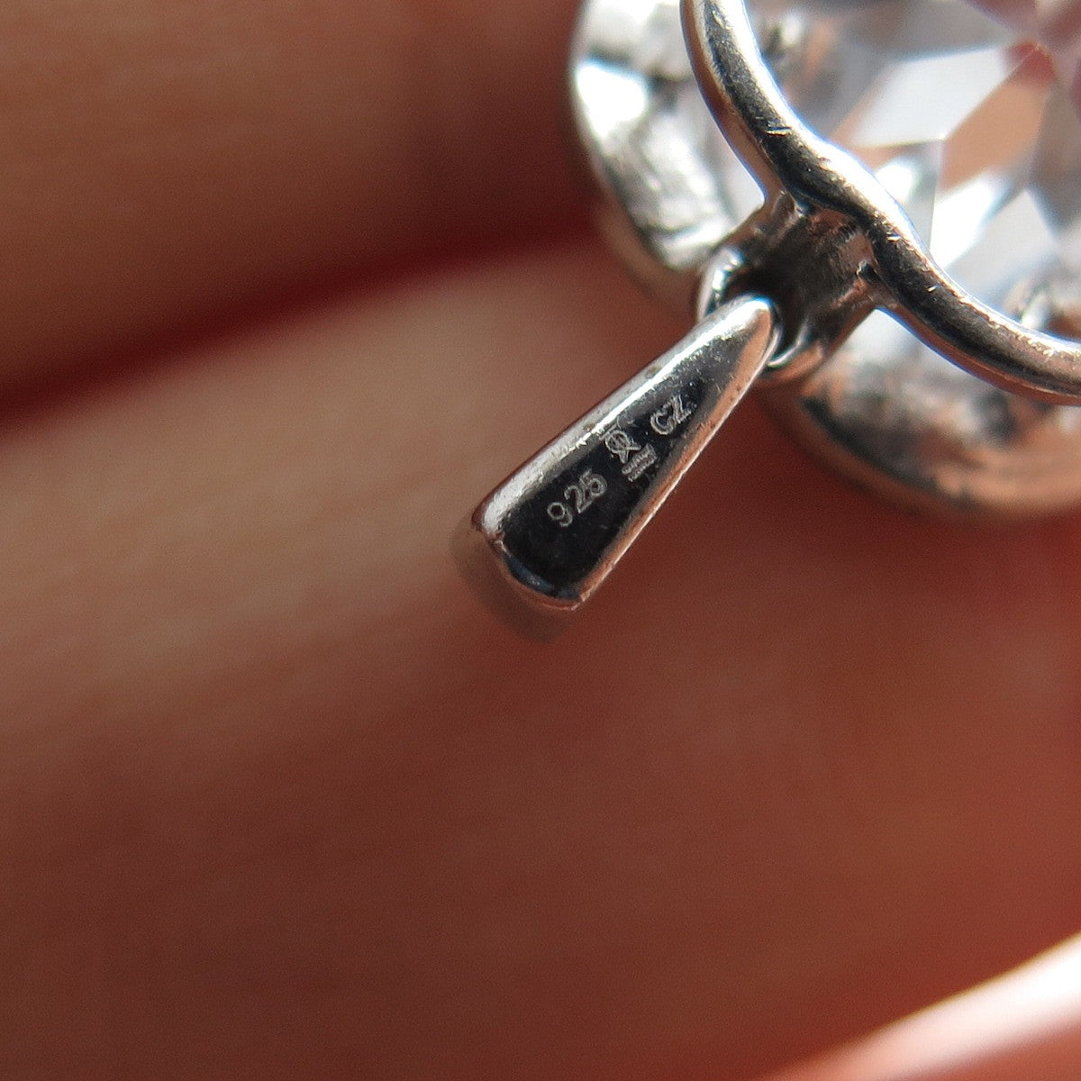 925 Sterling Silver Heart-Cut C Z Minimalist Charm Pendant