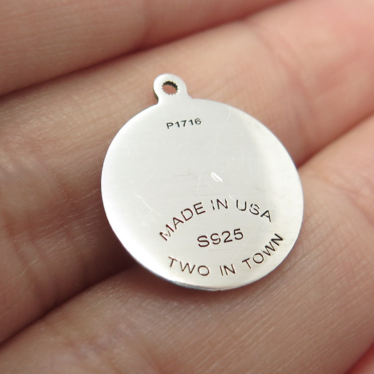925 Sterling Silver USA Two In Town Sunrise Scenery Charm Pendant