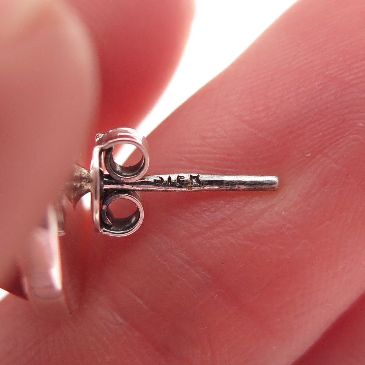 925 Sterling Silver Vintage Real Carnelian Stud Earrings