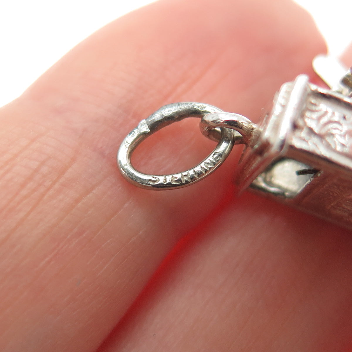BEAU 925 Sterling Silver Vintage Cash Register Mini Movable 3D Charm Pendant