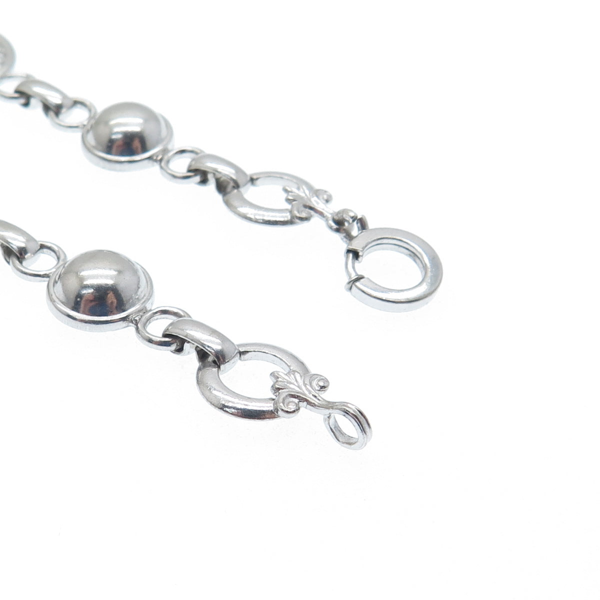 AMCO 925 Sterling Silver Antique Art Deco Floral Filigree Chain Necklace 16"