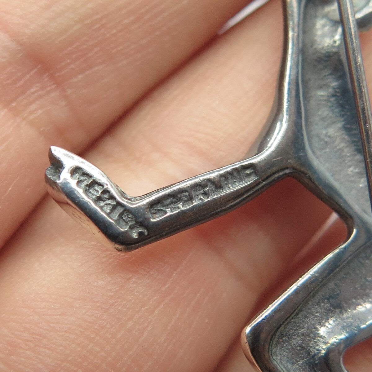 925 Sterling Silver Vintage Mexico Nude Woman Silhouette Pin Brooch