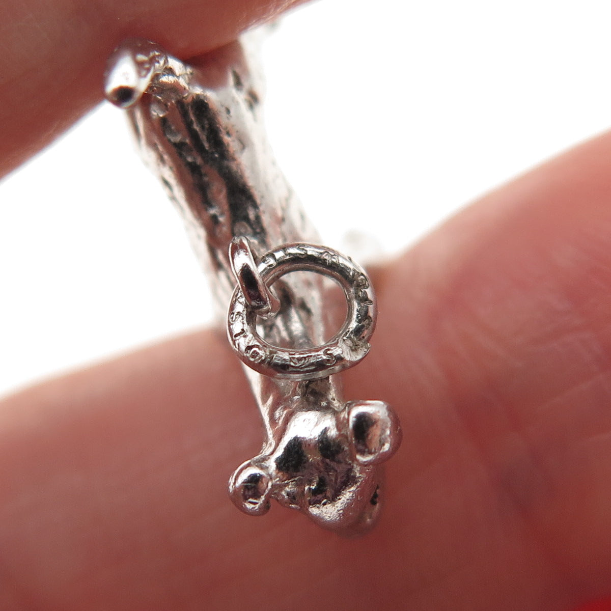 WELLS 925 Sterling Silver Vintage Airedale Terrier 3D Mini Charm Pendant