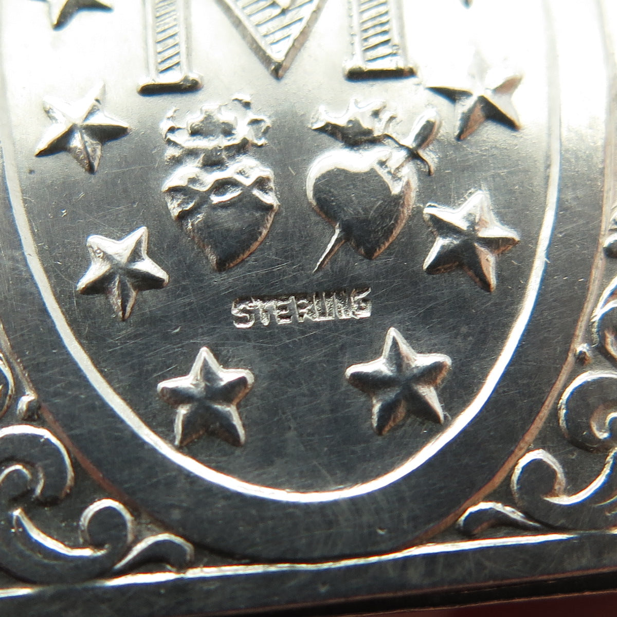 925 Sterling Silver Antique Art Deco St Mary Miraculous Religious Locket Pendant