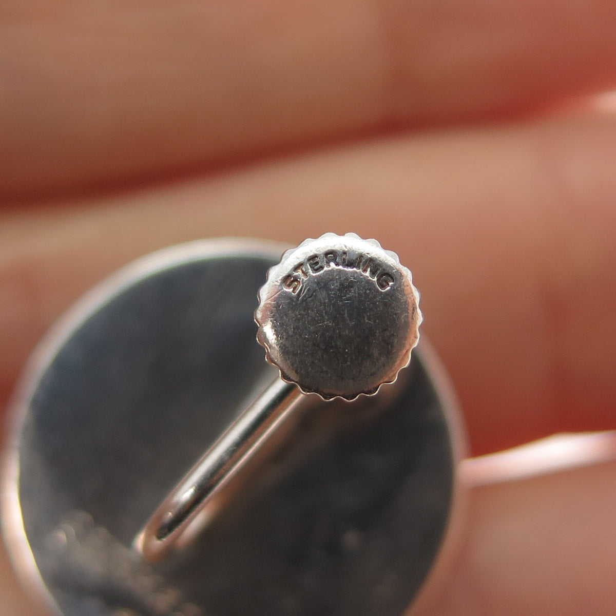 S. Kirk & Son 925 Sterling Silver Vintage Modernist Disc Screw Back Earrings