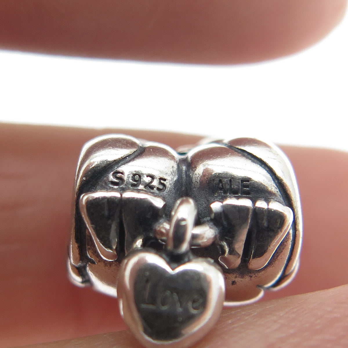 PANDORA 925 Sterling Silver Vintage Love Birds Bead Charm