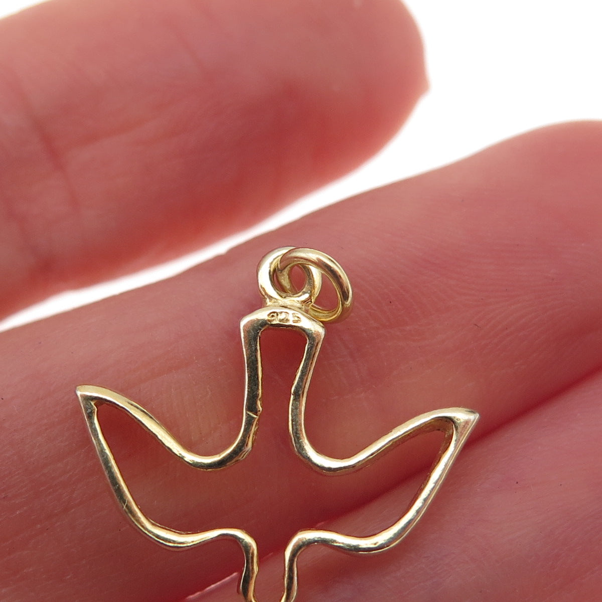 925 Sterling Silver Gold Plated Holy Spirit Charm Pendant