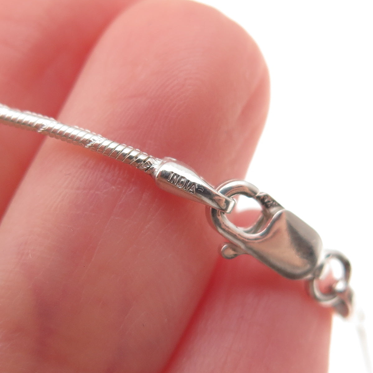 925 Sterling Silver Snake Chain Necklace 16"