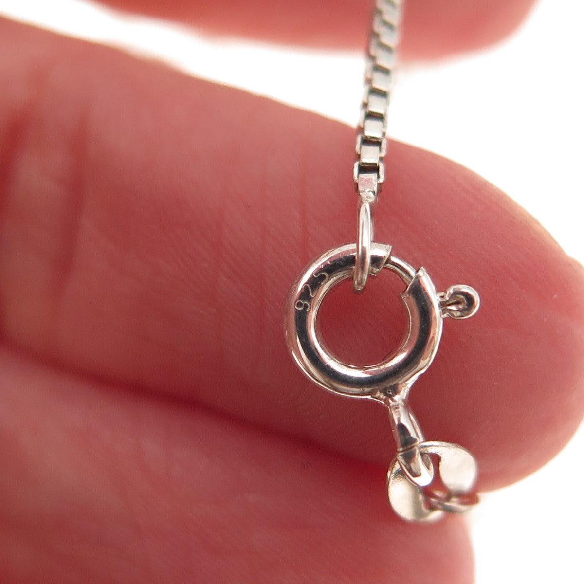 925 Sterling Silver Vintage Box Chain Necklace 18"