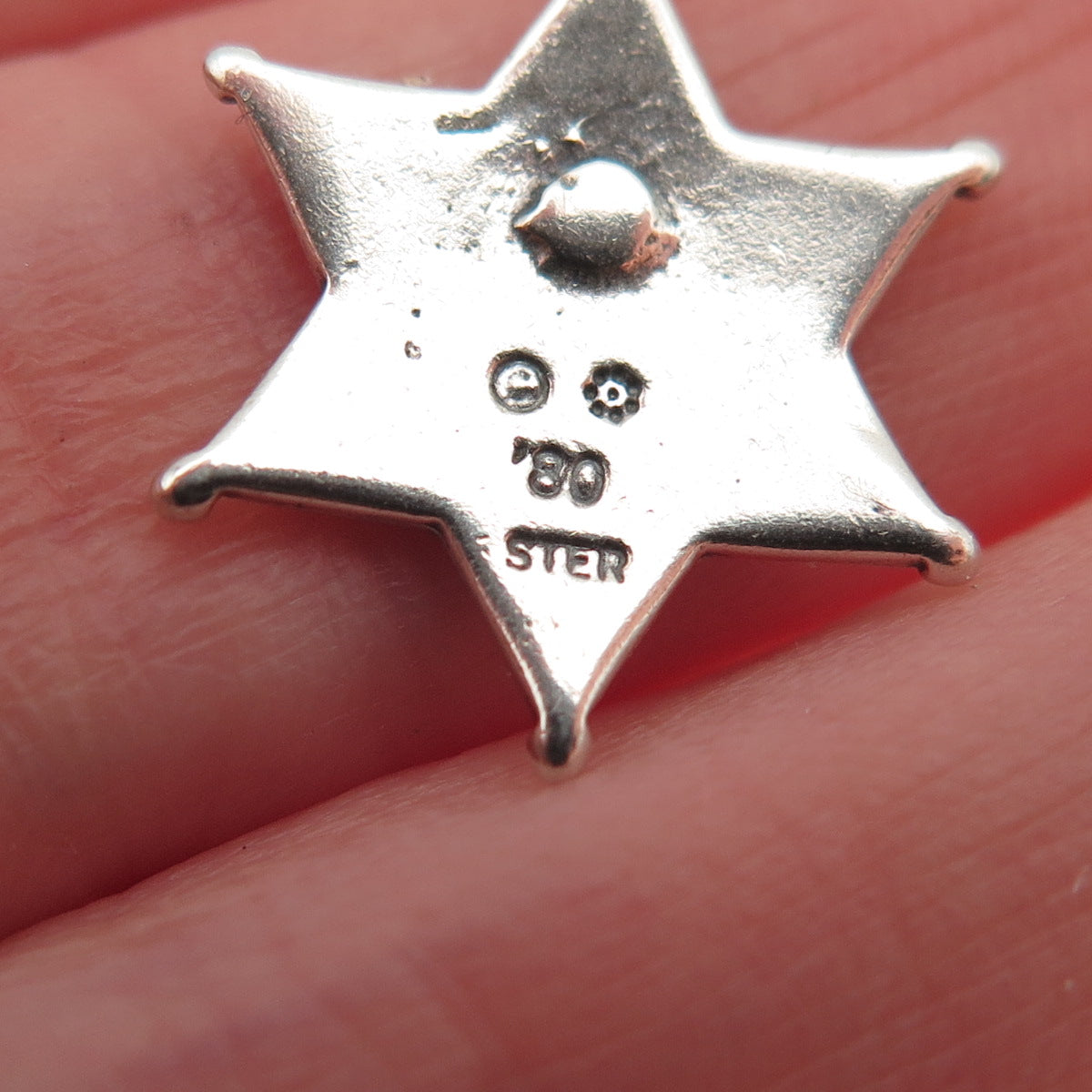 925 Sterling Silver Vintage 1980 Deputy US Marshal Star Mini Charm Pendant