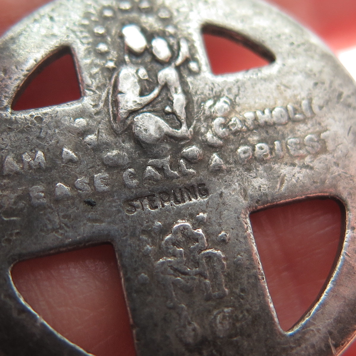 925 Sterling Silver Antique Art Deco 4-Way Cross Medal Oxidized Charm Pendant