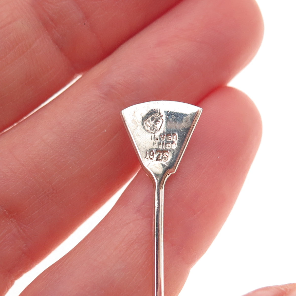 925 Sterling Silver Vintage Mexico Oxidized Sniffer Spoon
