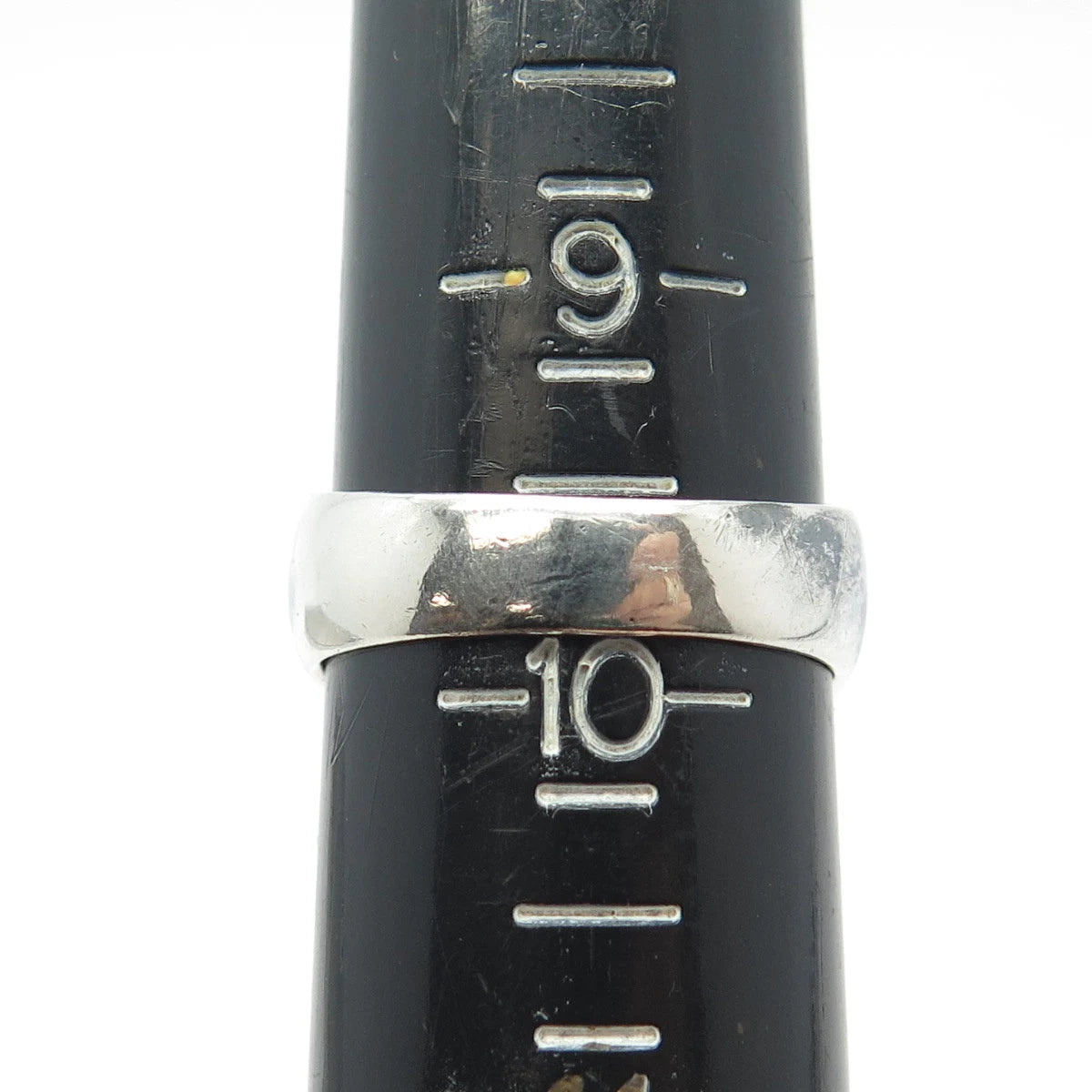 925 Sterling Silver Vintage Ribbed Ring Size 9.75