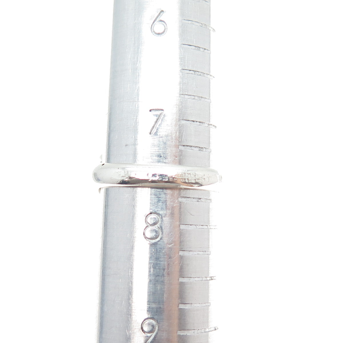 925 Sterling Silver 14K Rose Gold Vintage Real Diamond Modernist Ring Size 7.75