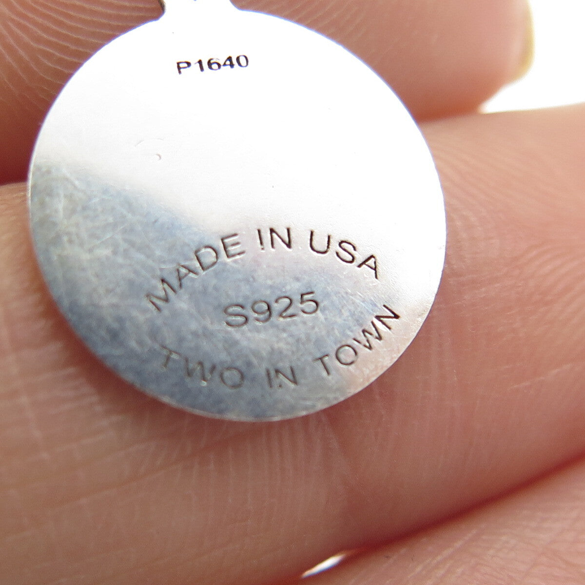 TWO IN TOWN 925 Sterling Silver USA Goat Round Charm Pendant