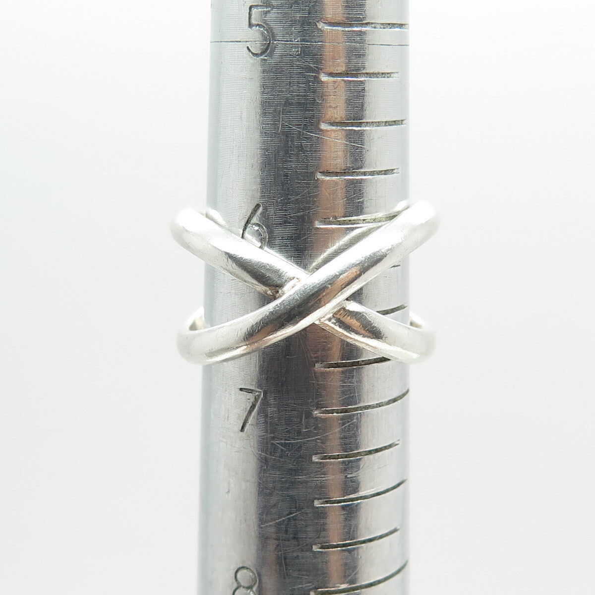 925 Sterling Silver Vintage Crisscross Ring Size 6.5