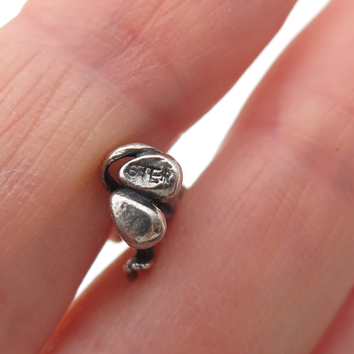 925 Sterling Silver Vintage Mickey Mouse Oxidized 3D Mini Charm Pendant